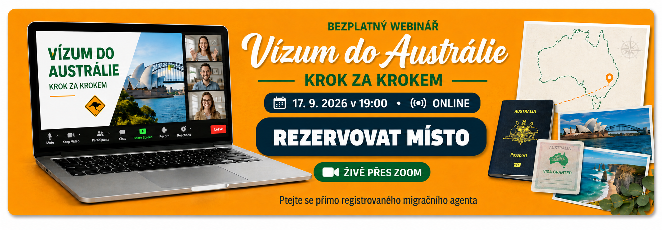 Bezplatný webinář: Jak získat vízum do Austrálie - REZERVUJ SI MÍSTO